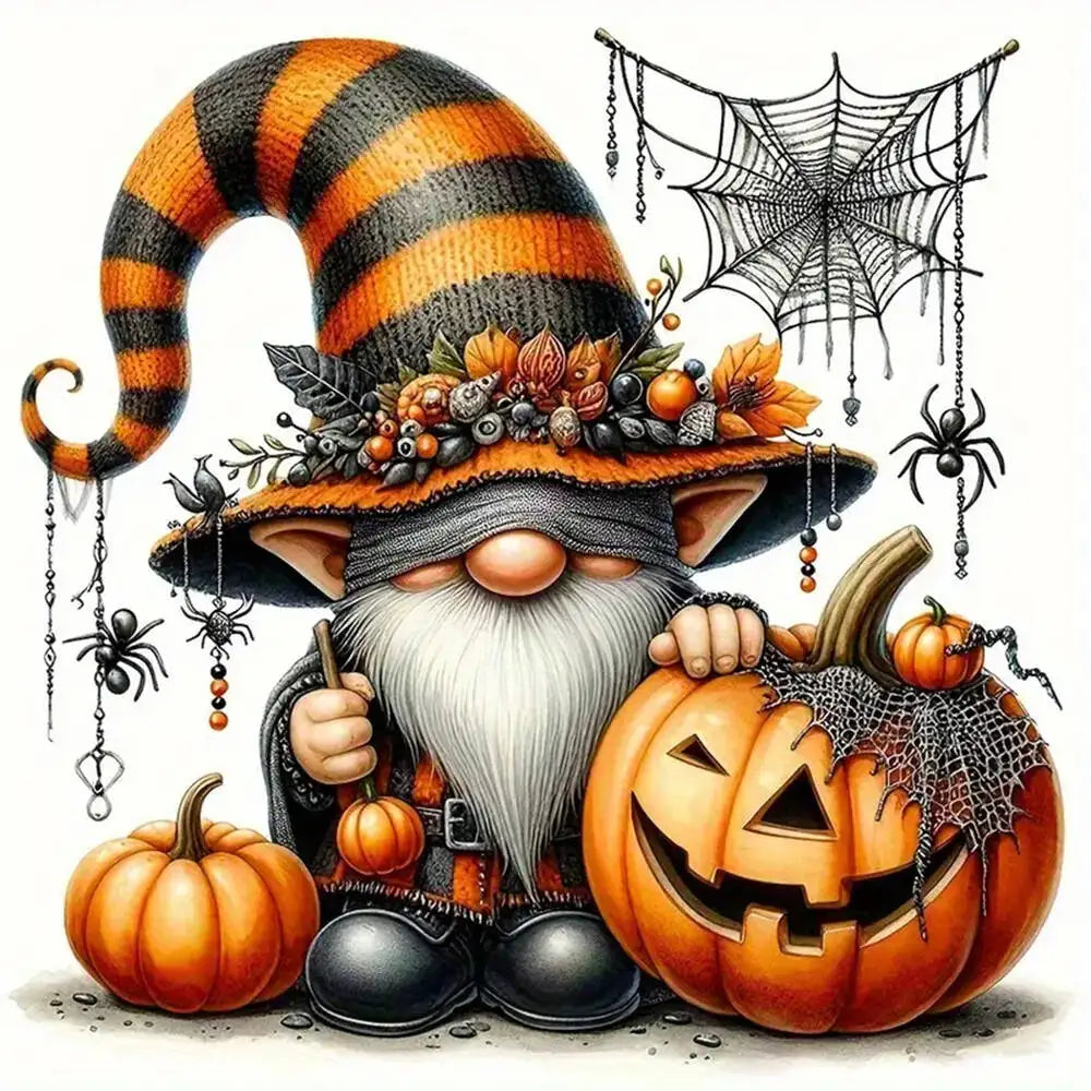 EverShine 5D Diamond Painting Gnome Pumpkin Full Drill Embroidery Dwarf DIY Mosaic Cartoon Portrait Halloween Decorations Gift