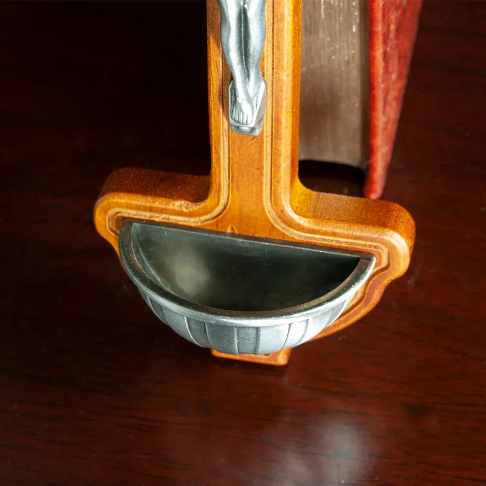 HTISOK Catholic Cross with Holy Water Wooden Wall Cross for Church and Home Decor Православный крест