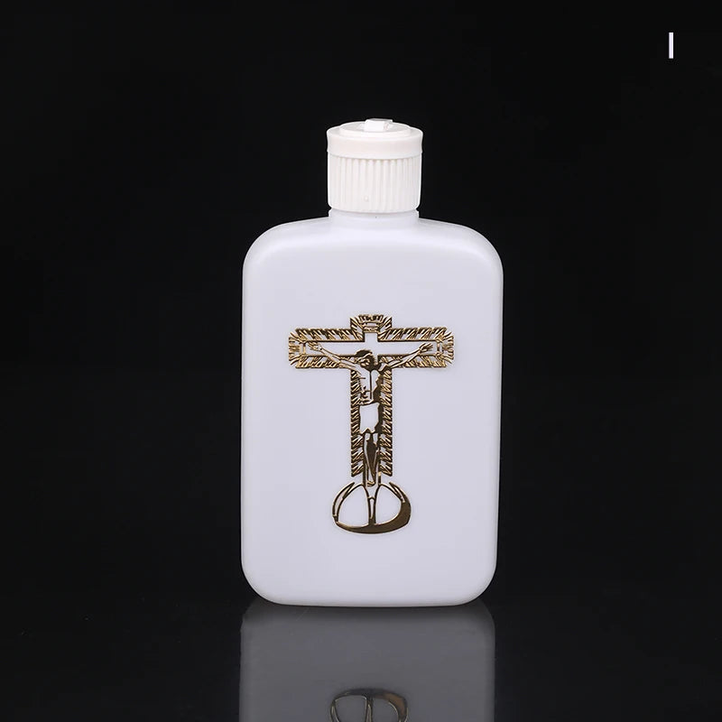 100ml Holy Water Bottles With Screw Lid Plastic Holy Water Container Holy Water Empty Containers With Gold Cross