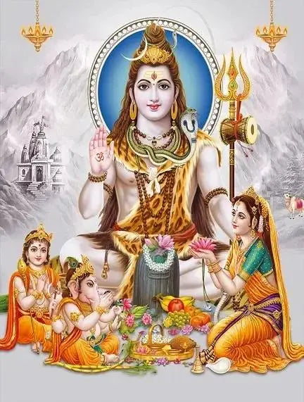 India Hindu God Ganesha Canvas Wall Art  Elephant God Series Religious Temple Print for Living Room Decor