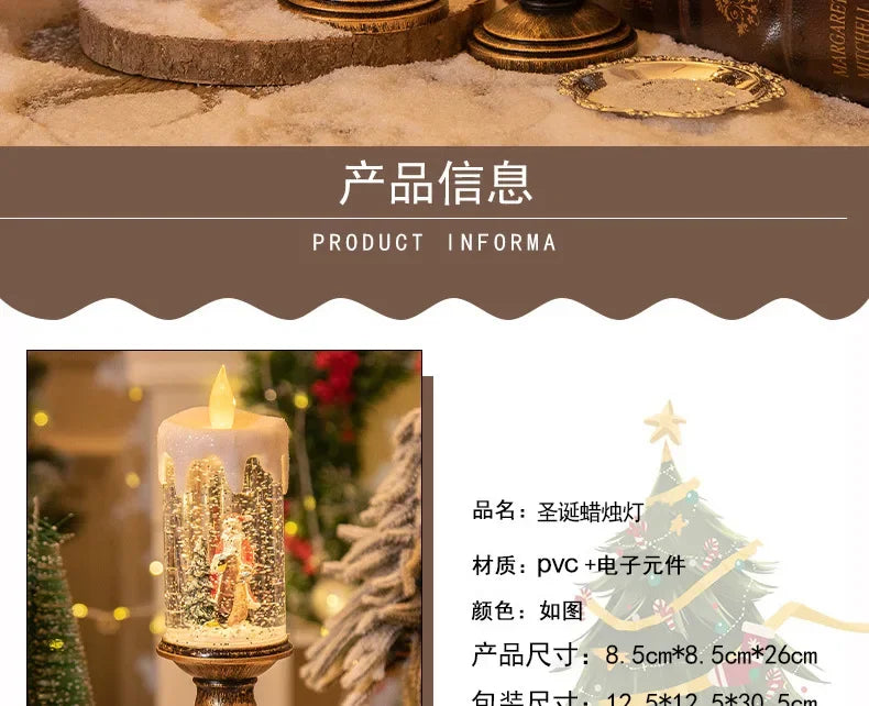 Christmas Decorations Candles Christmas Crystal Snow Lights Children's Birthday Christmas Gifts Scene Layout Holiday Decoration