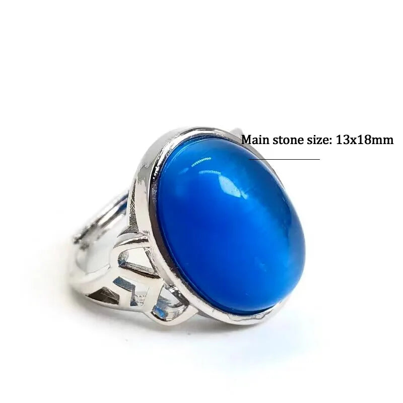 Gothic Evil Eye Ball Design Charm Ring for Men and Women, Crystal opal Jewelry, Punk Finger Accessories, Stainless Steel
