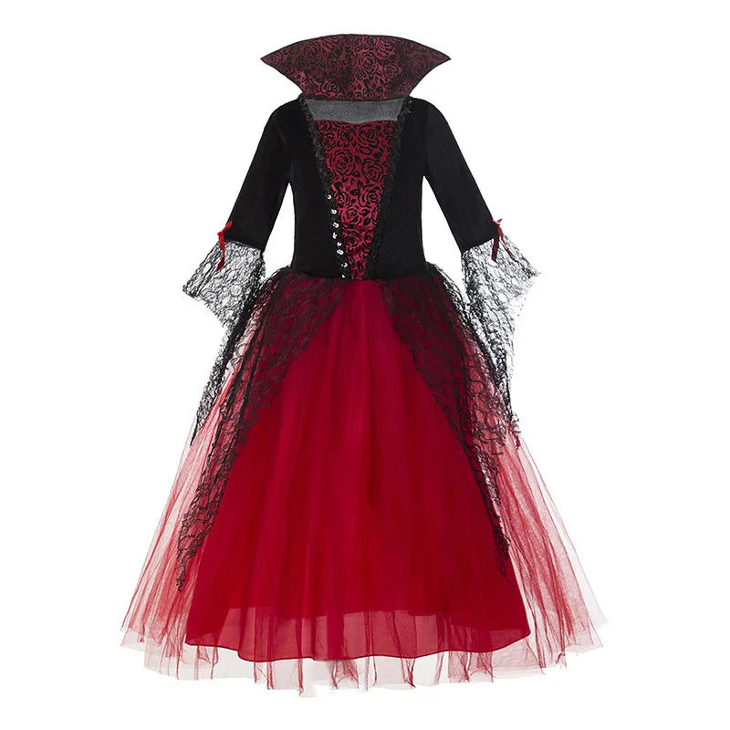 2-15Y Girl Vampire Halloween Dress for Kid Ghost Bride Gothic Cosplay Vampire Costume Kids Carnival Party Clothes Party Gifts