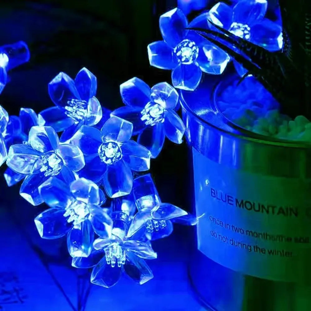 Outdoor Garden Solar Flower Light, Waterproof Solar String Lights, Fairy Simulation Floral Garlands, Christmas Decoration Lamp.
