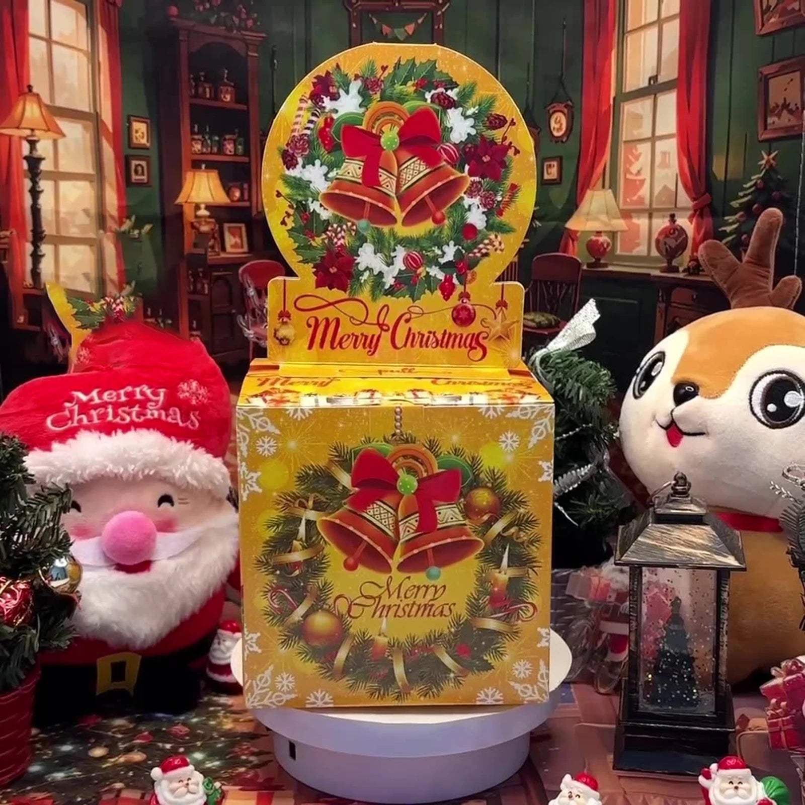 Christmas Money Box Collection With Santa And Friends For Holiday Party Decorations Gift Exchange Cash Box Festival Ornament