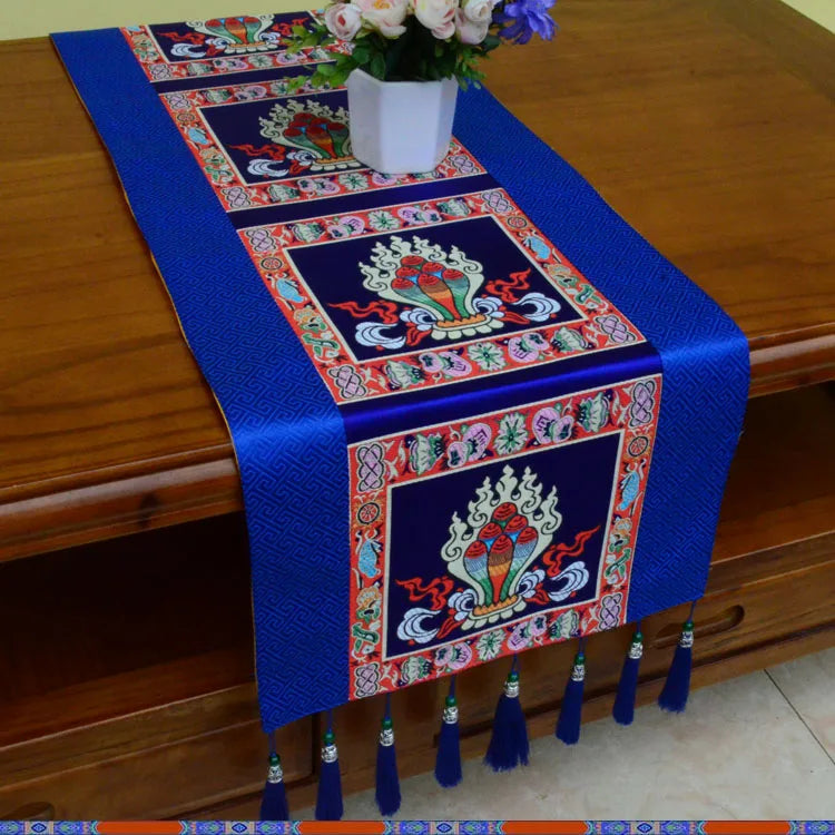 Wholesale Buddhism supply Tibet Nepal family home Temple Auspicious Worship Altar Buddha statue Table cloth mat Cushion
