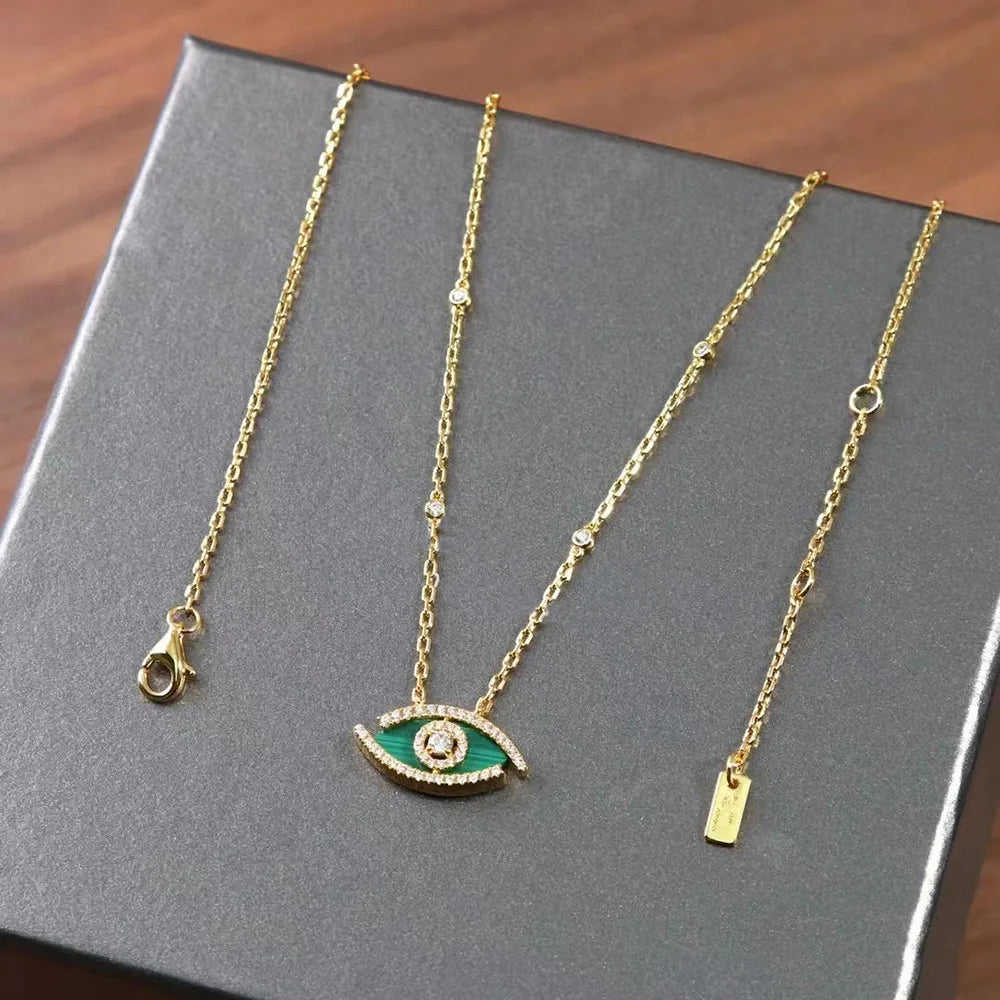 Evil Eye Necklace for Women, Minimalist Luxury Choker Jewelry Gift, Trendy Stainless Steel Chain with Unique Demon Eye Pendant