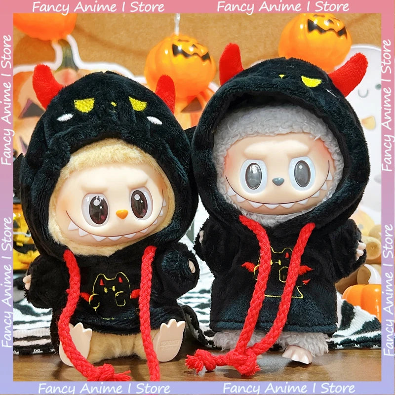 Halloween Labubu Doll Clothing Bat & Little Devil Hoodie Accessories for V1 V2 V3 Labubu Halloween Dress Up Accessories Gifts