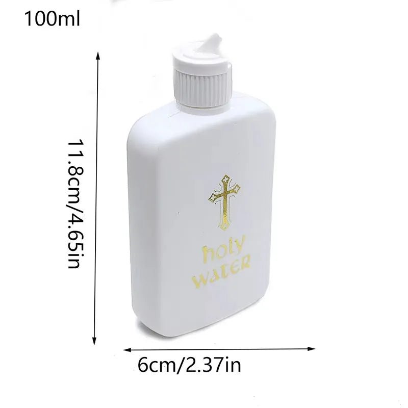 Plastic Holy Water Bottle with Jesus Cross-Catholic&Christian Religious Empty Refillable Container, for Baptism, Church, Prayer