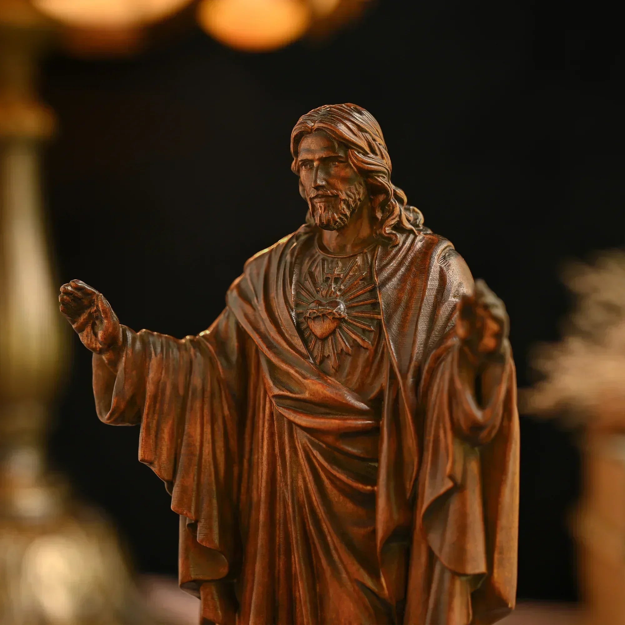 High Quality Cross-Border Handmade Solid Wood Carving Handicrafts Jesus Sacred Statue