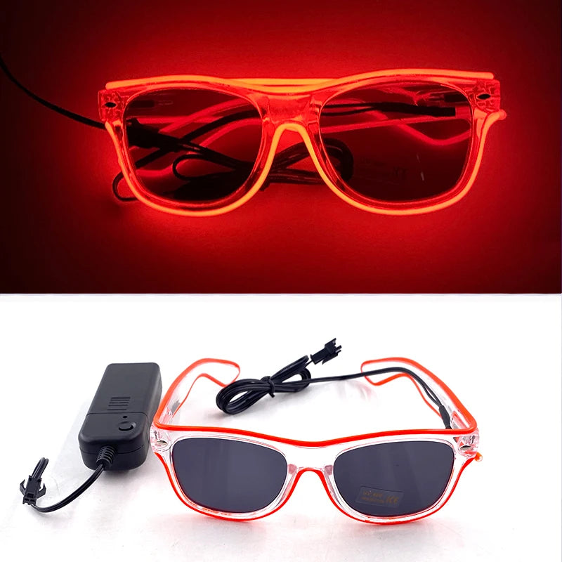 Funny Light Up Glasses Luminous LED Mosaic Glasses Men Women Halloween Party Supplies Glowing Glasses Neon Gafas Prpos
