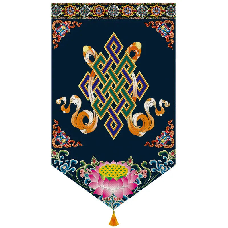 Wholesale Buddhist supplies # HOME Temple altar Wall decor Auspicious blessing Kalachakra Hanging decoration painting Ornament