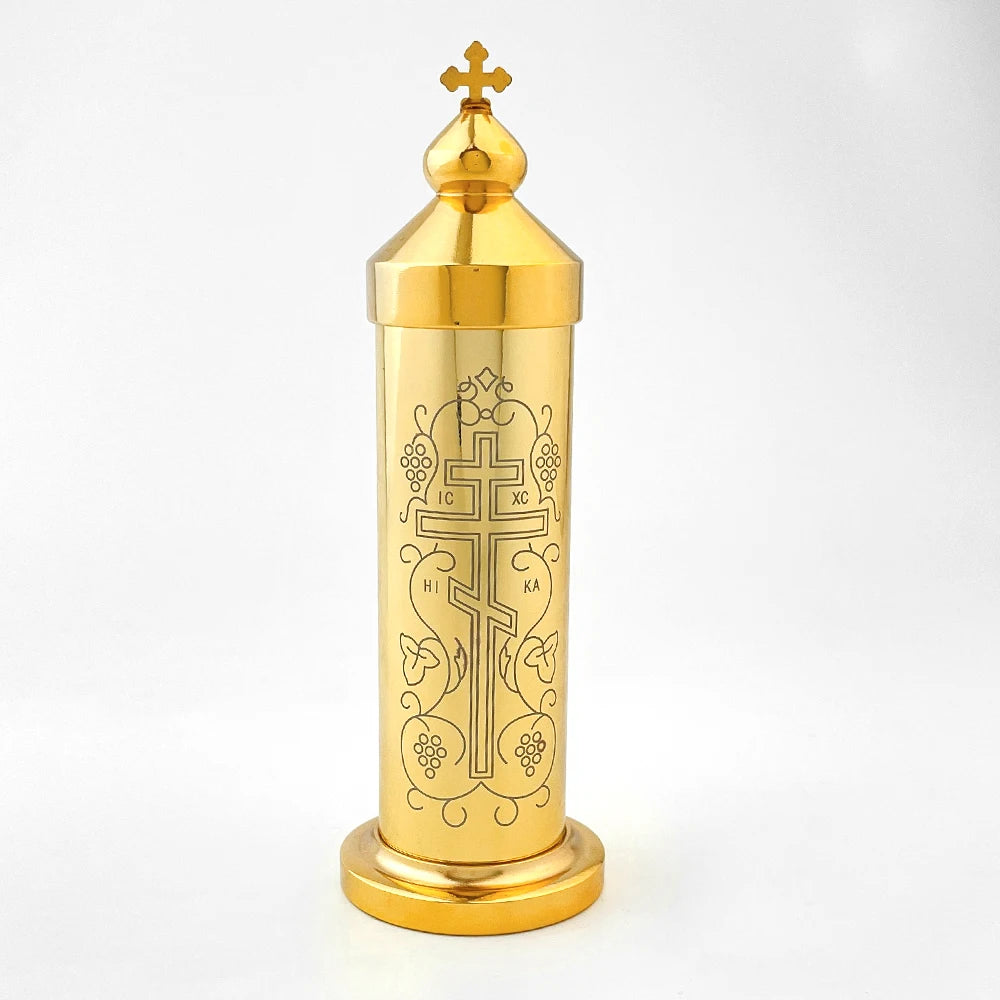 Orthodox Portable Holy Water Set, Religious Articles for Storing and Distributing Holy Water, Cross Design, Blessing Ceremony