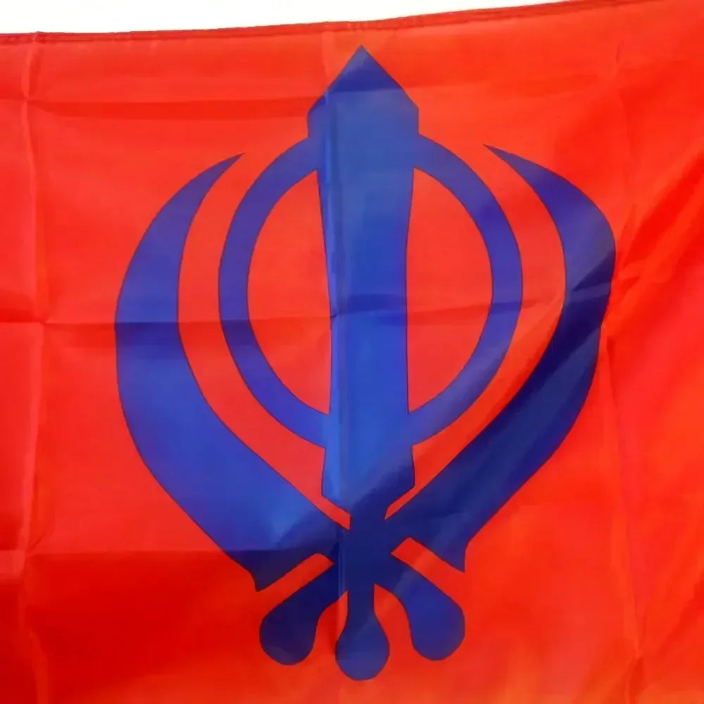 Sikh Flag 90x150cm Indian Sikhism Religion Banner Outdoor Polyester Decor