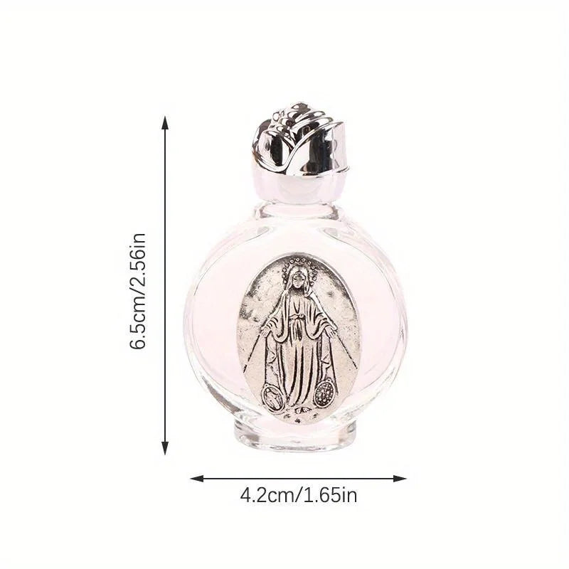 1Pc Holy Water Jesus Bottle Religious Cross Bottle Christian Virgin Sculpture Bottle Holy Water Bottle