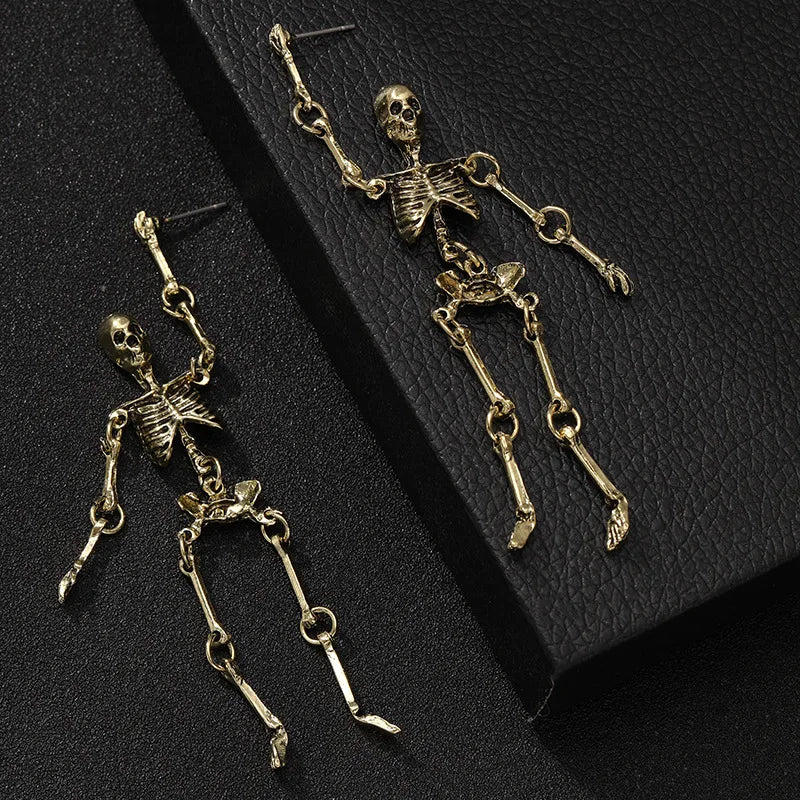 European and American Halloween horror funny personality skeleton frame earrings exaggerated stud earrings wholesale