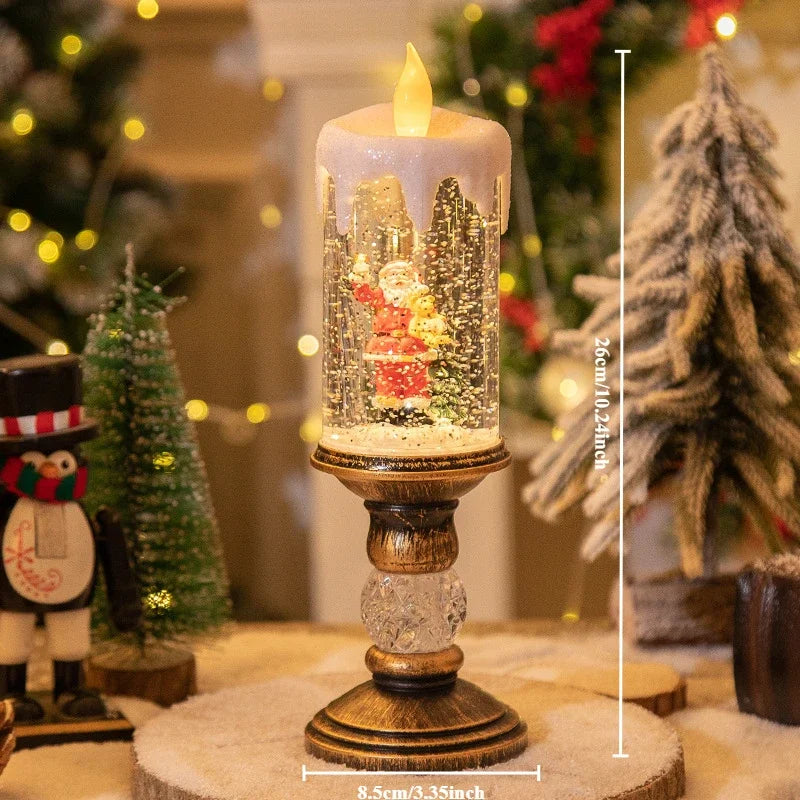 Christmas Decorations Candles Christmas Crystal Snow Lights Children's Birthday Christmas Gifts Scene Layout Holiday Decoration