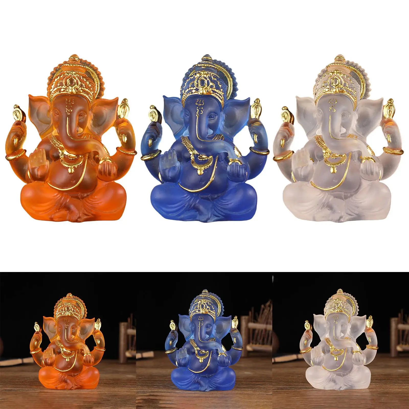 Lord Ganesha Statues- Hindu Elephant God Statue Resin Sculpture Indian Buddha