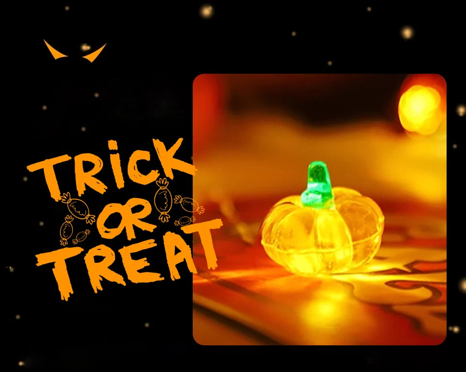 Halloween Cubic Pumpkin String Lights 1/2/3M Warm White Always Bright Event Party Decoration Creative Ambient Lights