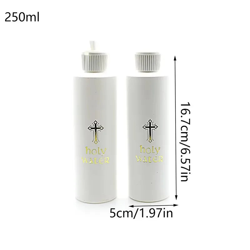 Plastic Holy Water Bottle with Jesus Cross-Catholic&Christian Religious Empty Refillable Container, for Baptism, Church, Prayer