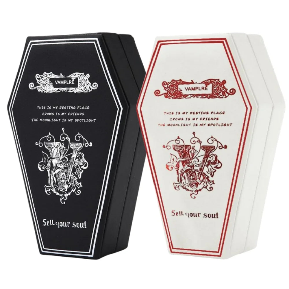 1/2pcs Gothic Coffin-Shaped Jewelry Box PU Leather Multi-Compartment Organizer for Rings Necklaces Earring Halloween Gift Case