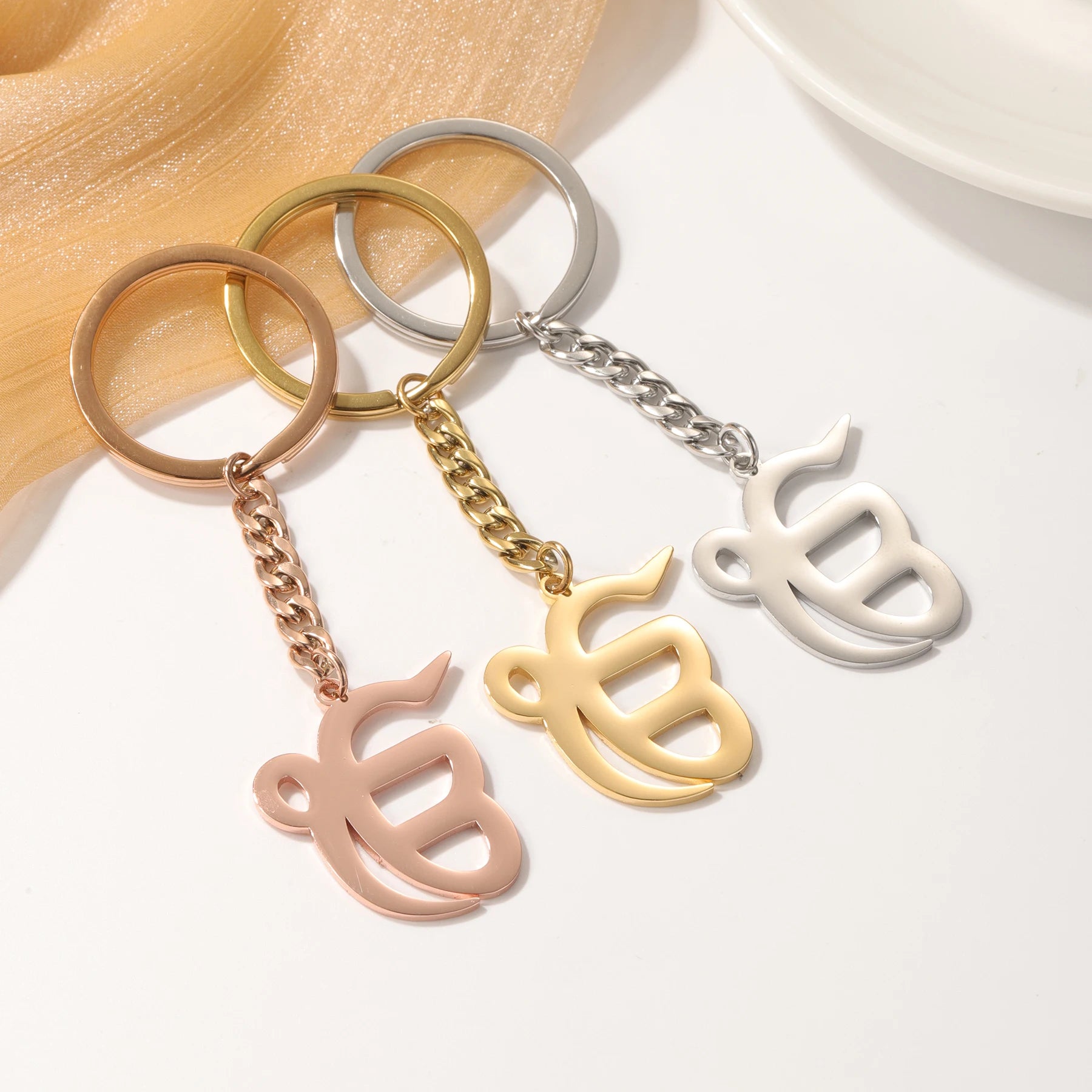 Punjabi Sikh Gold Keychain Pendant Gift 18K Stainless Steel Believer Faith Master Unique Symbol Religious Jewelry Souvenir