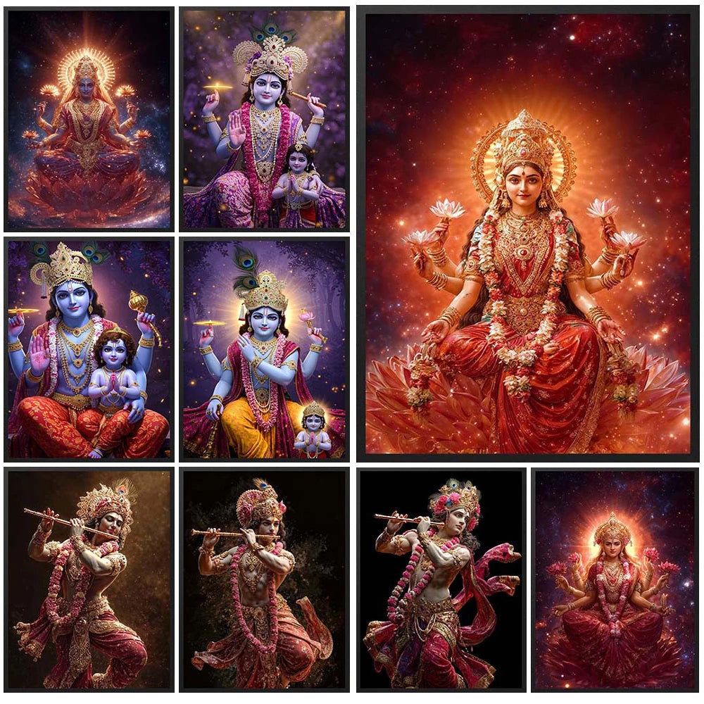 Hindu Goddess Parvati Shiva Vishnu Religion Poster Wall Pictures For Church Decor Wall Art Canvas Painting Posters Unframed