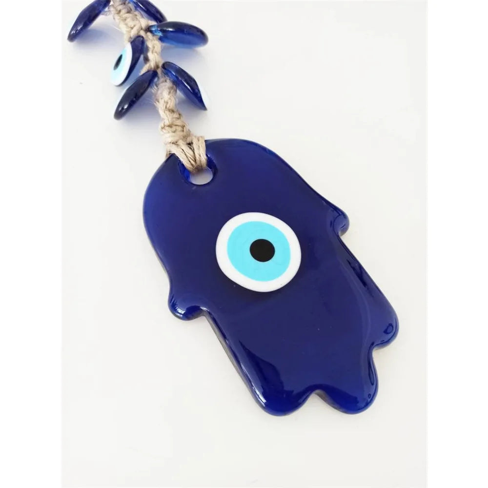 Handwoven Turkish Evil Eye Car Interior Decoration Wall Hanging Decor Unique European Style Fatima Blue Eye Decorative Ornament