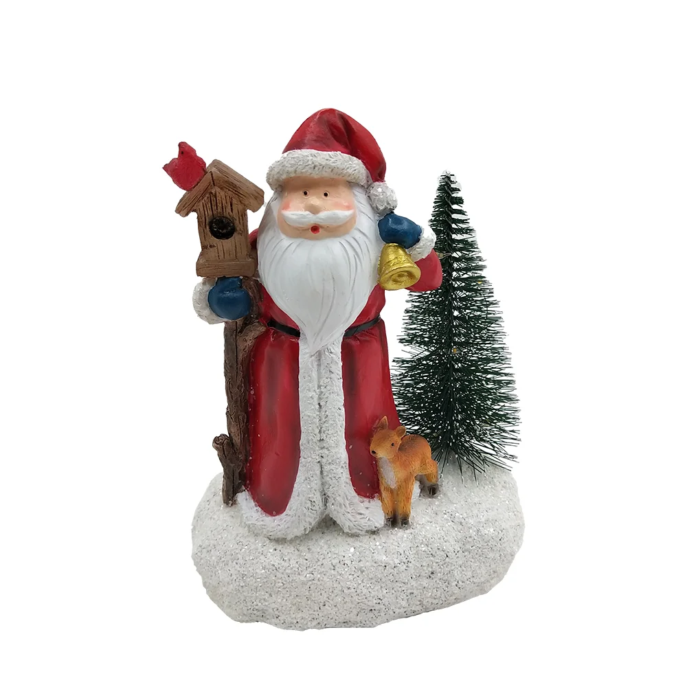 Christmas decorations, Santa Claus Snowman, Christmas holiday party decorations, LED lights, tabletop statues