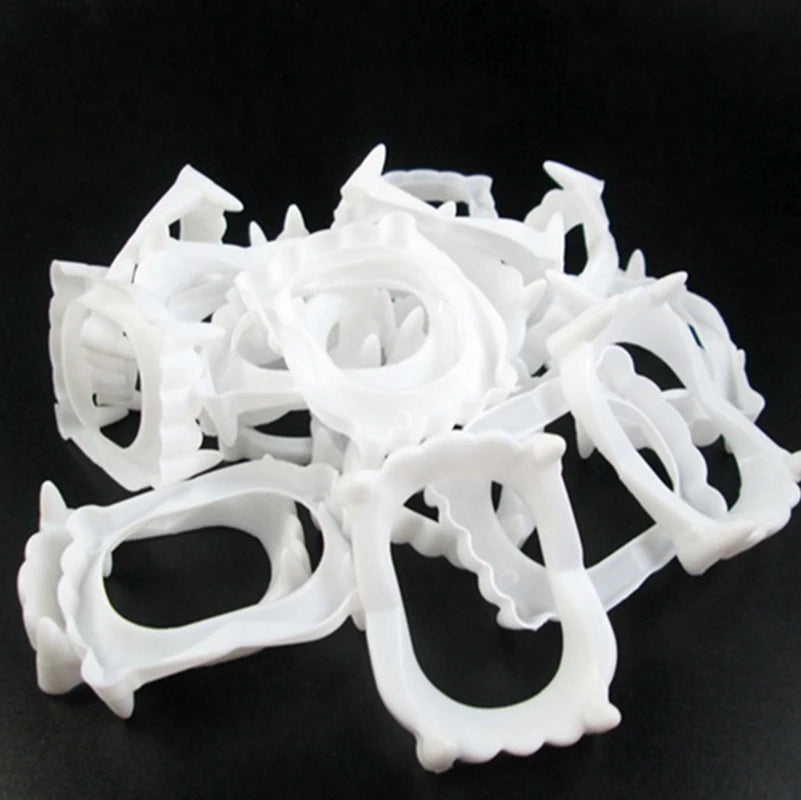 10pcs Halloween Party Prank Toys Simulation Rotten Teeth Vampire Denture Masquerade Cosplay Fake Teeth Trick Props