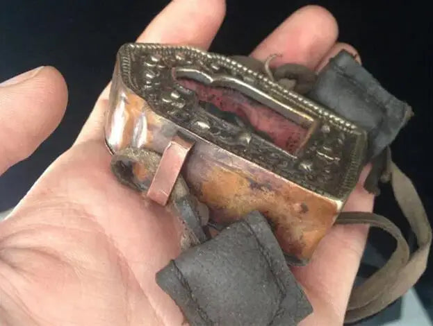 Tibet Brass Old Golden Temple Big Prayer Box for Man Tibetan GAU Amulets Buddhist Handcrafts