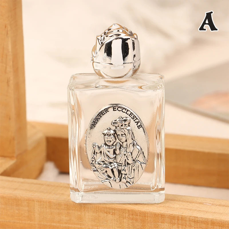11 Types Of Glass Holy Water Jesus Bottle Religious Cross Bottle Christian Virgin Sculpture Bottle Refillable Holy Water Bottle
