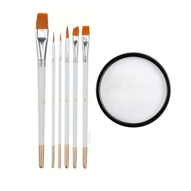 30g Water-Activated Body Makeup Face Paint Set 3-Piece with Brushes Mixing Palette for Halloween Christmas Costume Party Cosplay