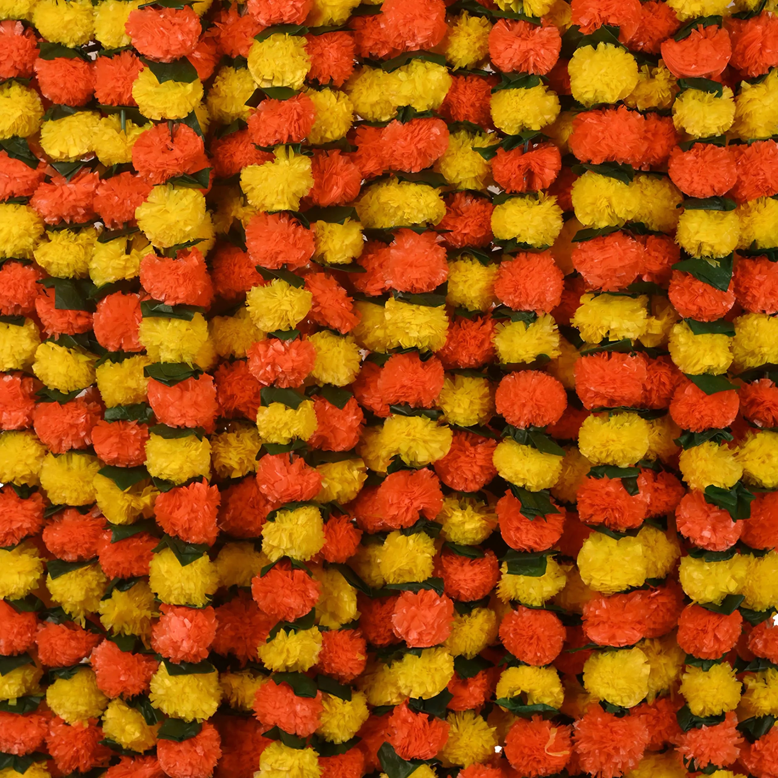 5-100PCS Marigold Flower Garlands for Decoration Artificial Flowers Diwali Indian Décor Pooja Day of The Dead Mexican Party