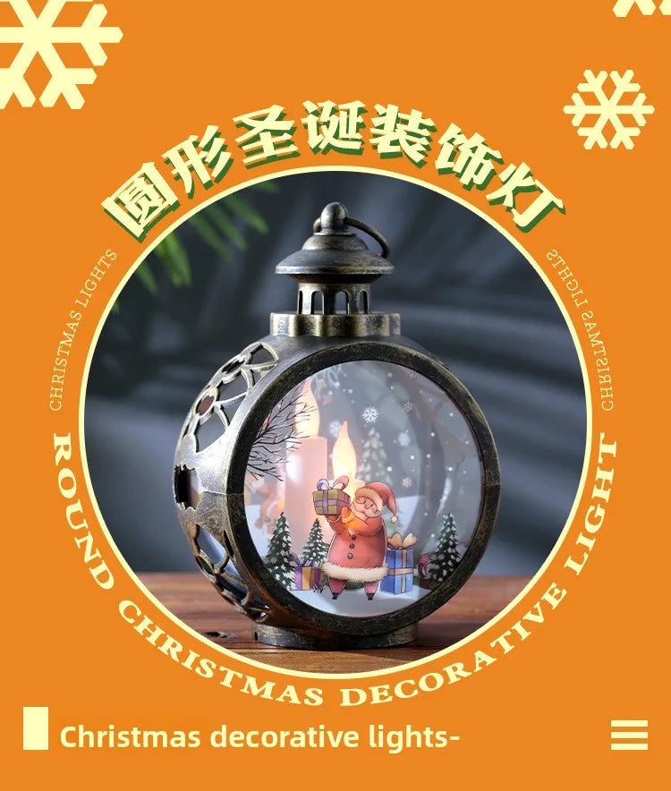 Christmas decorations retro night lights luminous gifts window ornaments desktop layout props atmosphere pendant desk decoration