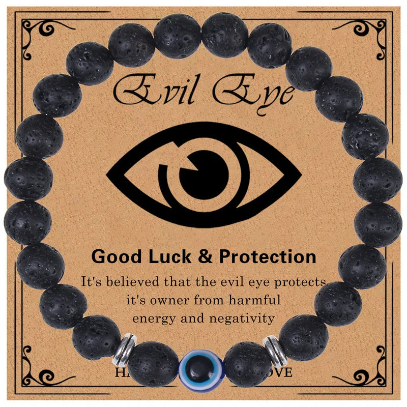 Evil Eye Bracelet for Men 8mm Tigers Eye Stone Bracelet Protection Bracelet Natural Stone Bracelet Bring Luck  Jewelry Gifts