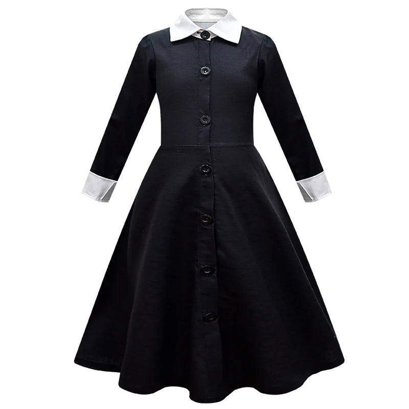 KLFLGD Black Lace Halloween Dress Up Girl's Birthday Party Performance Dress New Girl Role Playing Dress 4-12 Years Old