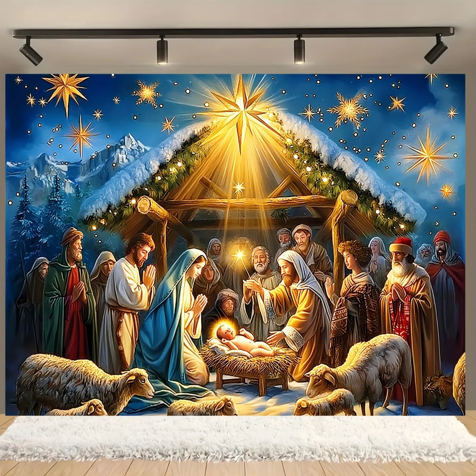 Christmas Background Religion Nativity suitable for home and party decoration suitable for living room holiday celebration