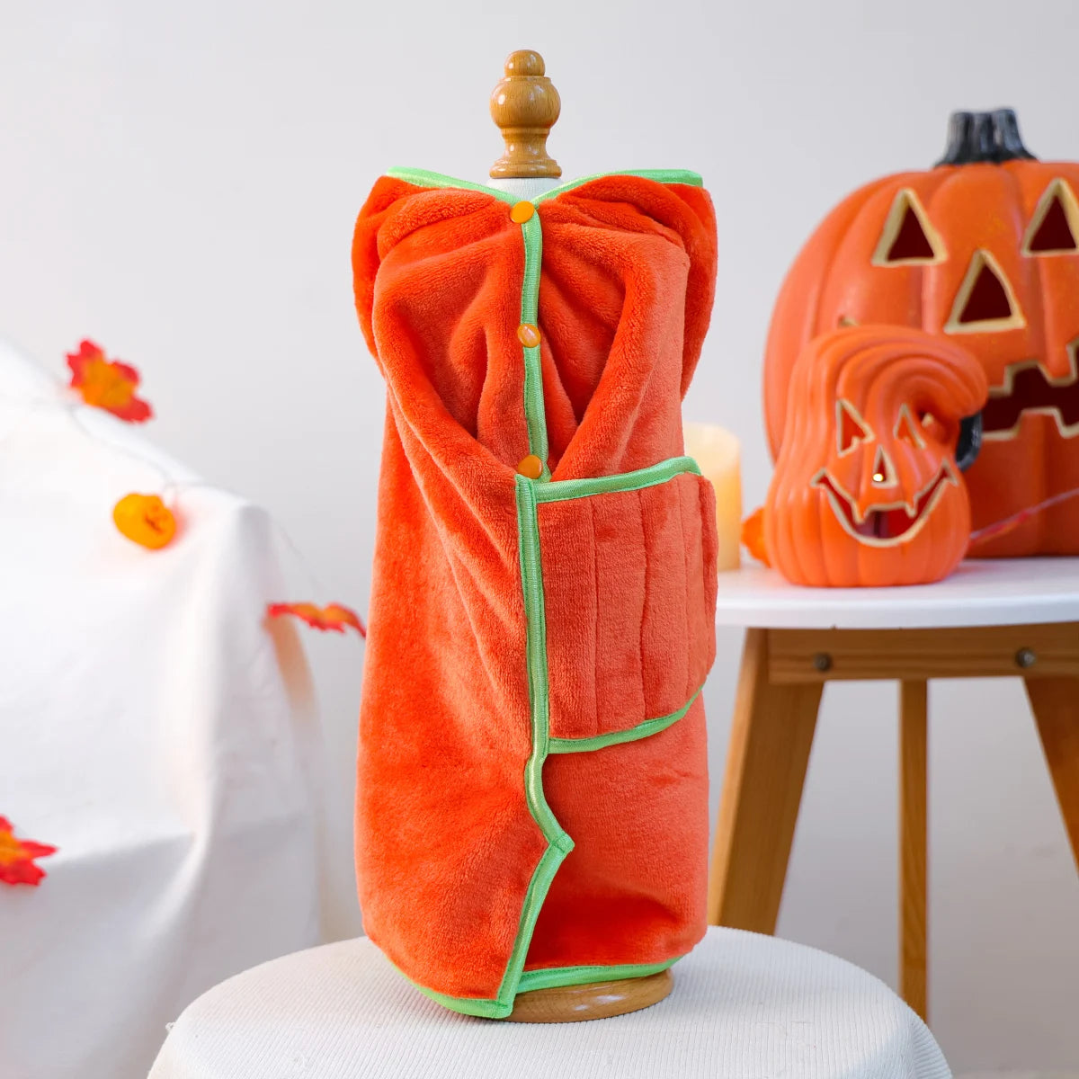 Pet Cute Pumpkin Head Halloween Dress Up Cat Dog Bath Thickened Soft Absorbent Bath Towel