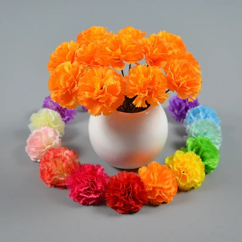 Artificial Marigold Flowers Day of The Dead Dia De Los Muertos Mexican for Diwali Home DIY Decoration Halloween Decor for Indian
