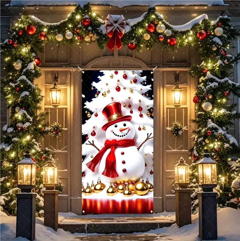 Christmas Hanging DoorBanner Antithetical Couplet Merry Christmas Party Decoration New Year 2026 Christmas Wall Banner Xmas Gift