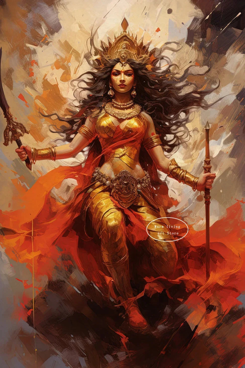 Lakshmi Krishna Buddha Shiva Ganesha Hindu Deity Canvas Wall Art  Spiritual Home Decor Posters  Prints