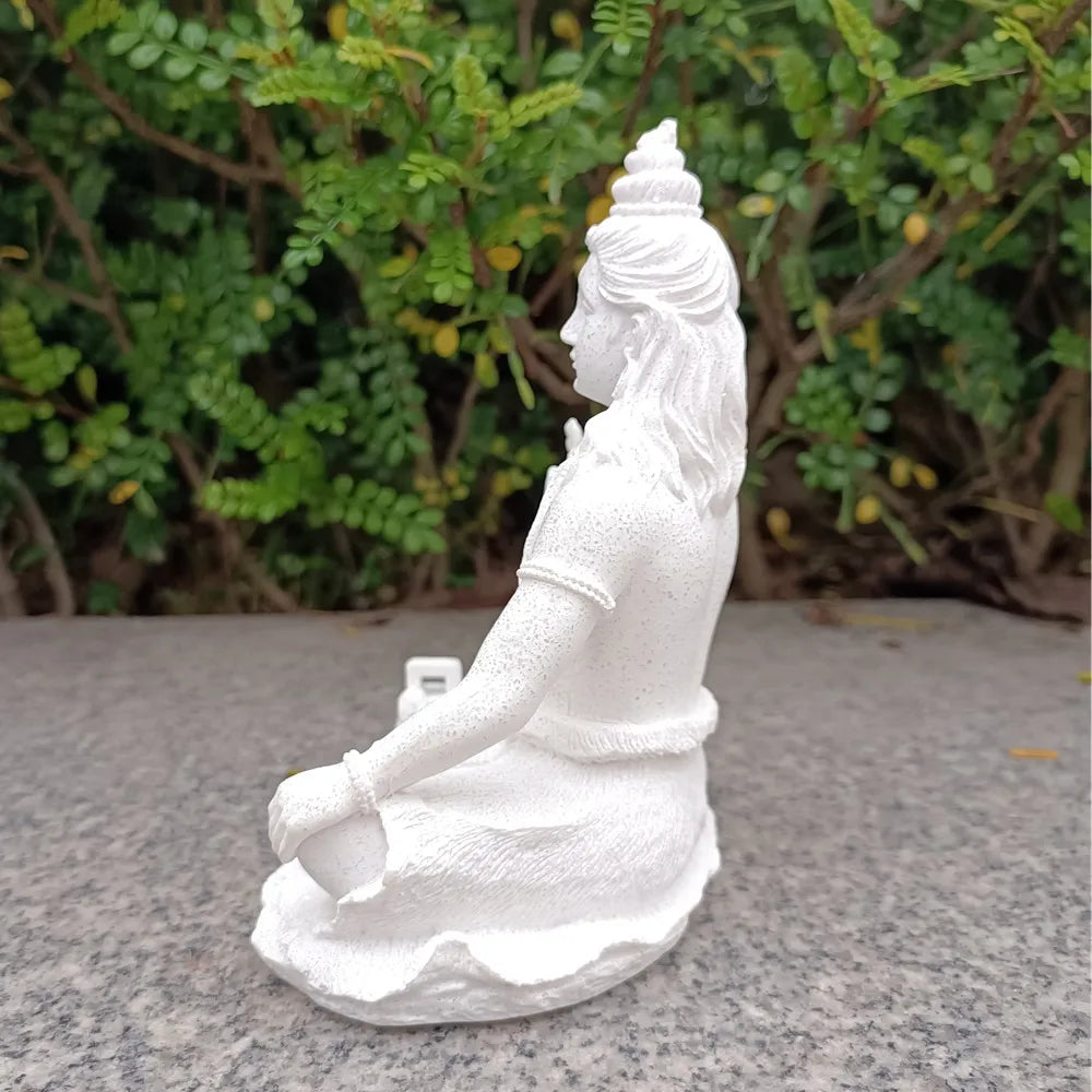 Vilead 13cm Sandstone Shiva Statue Yoga Figurine Ornament Zen Meditation Buddha Decor India Religion Feng Shui Craft Home Living