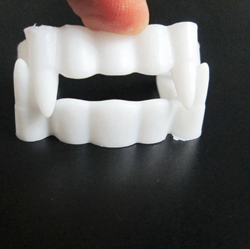 10pcs Halloween Party Prank Toys Simulation Rotten Teeth Vampire Denture Masquerade Cosplay Fake Teeth Trick Props