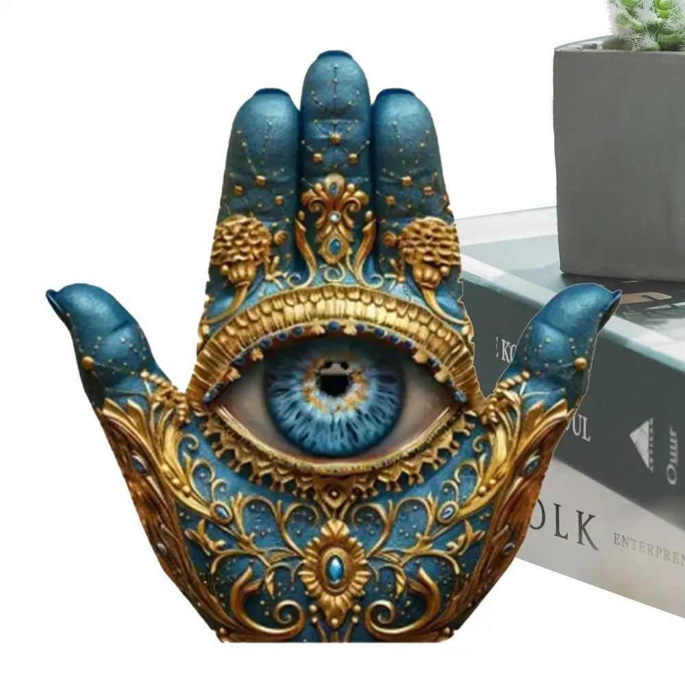 new Evil Eye Palm Sculpture Evil Eye Hands Decorative Sculpture Home Decor Statue Figurine Ornament for Bookshelf Desk Mantel