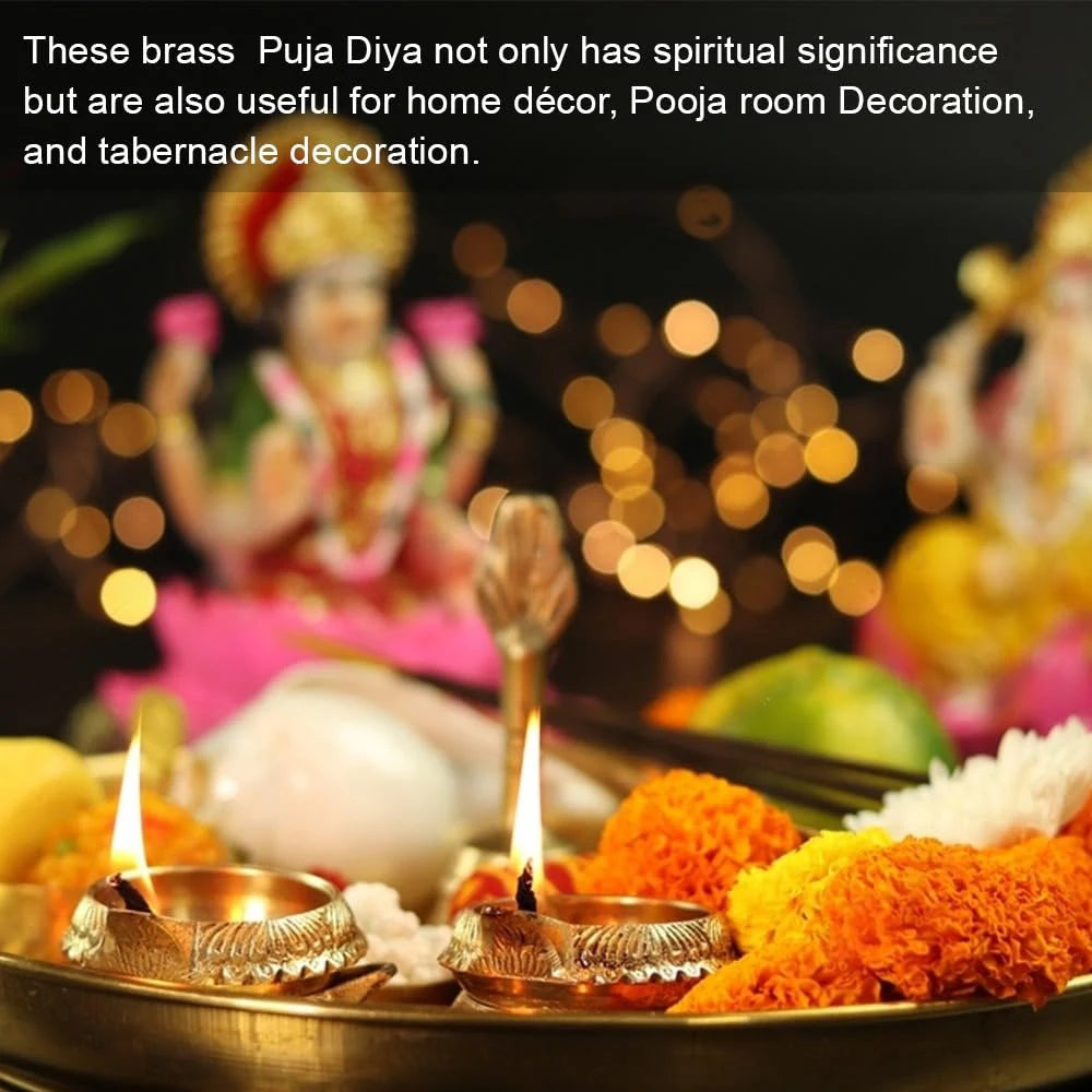 4-50Pcs Diwali Diya Lamp Brass Oil Lamp Copper Butter Lamp Holder Traditional Indian Oil Lamp for Puja Kuber Indian Diwali Gifts