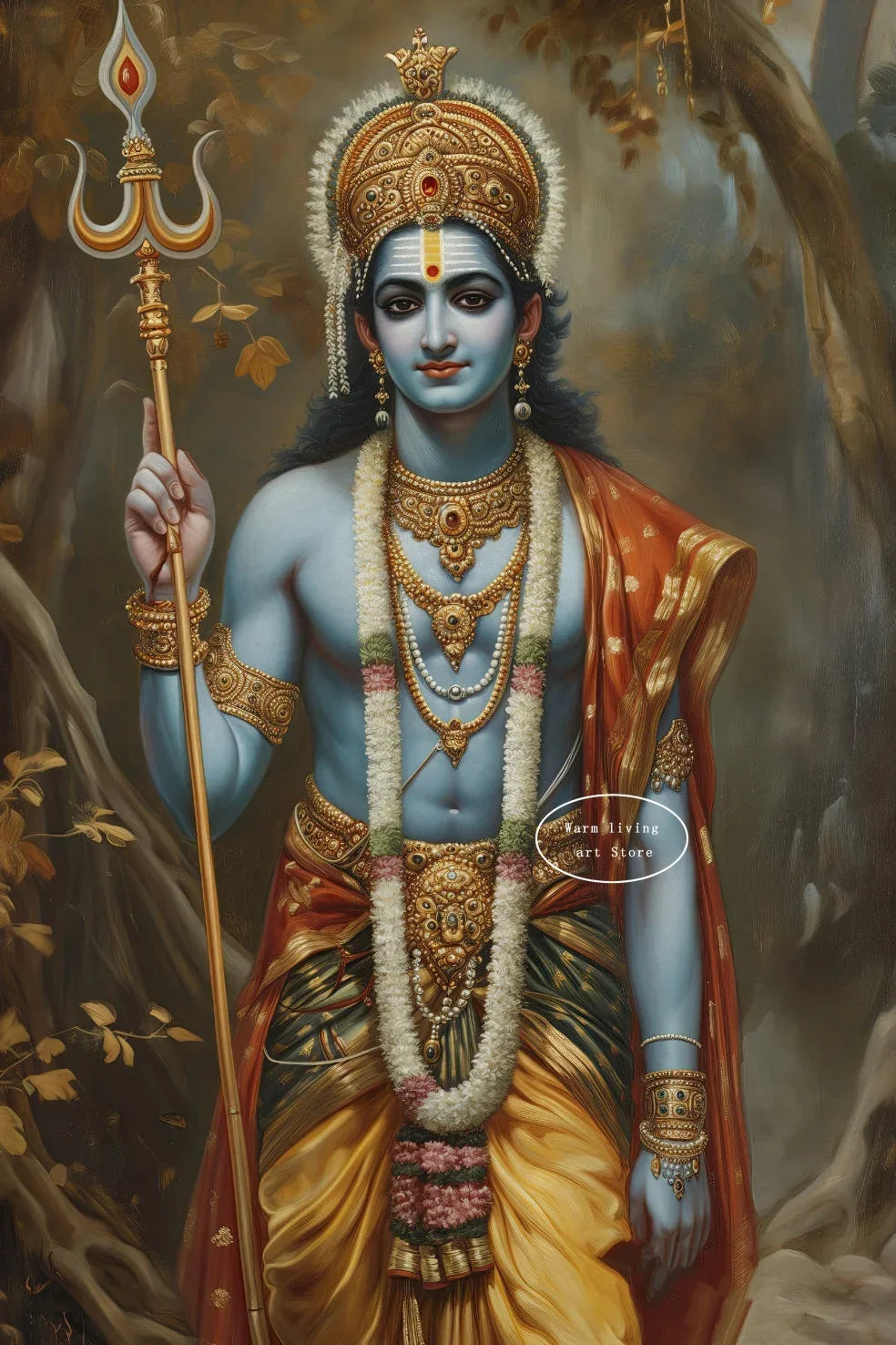 Lakshmi Krishna Buddha Shiva Ganesha Hindu Deity Canvas Wall Art  Spiritual Home Decor Posters  Prints