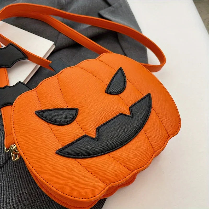 Enchanting Halloween Pumpkin  Bag  Devilish Style with Ghost Skull Accent  Fashion Purse for Women & Girls