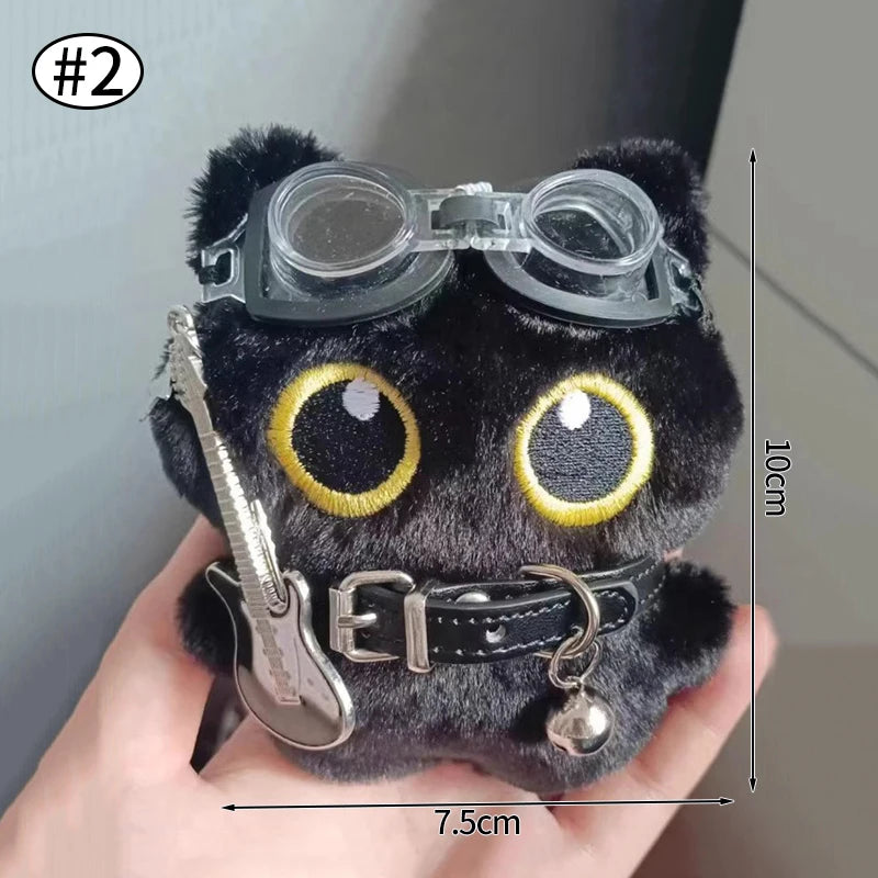 Cute Keychain Kawaii Black Cat Keychain Plush Cats Toy Backpack Hanging Pendant Decoration Keyring Halloween Ghost Theme Gifts
