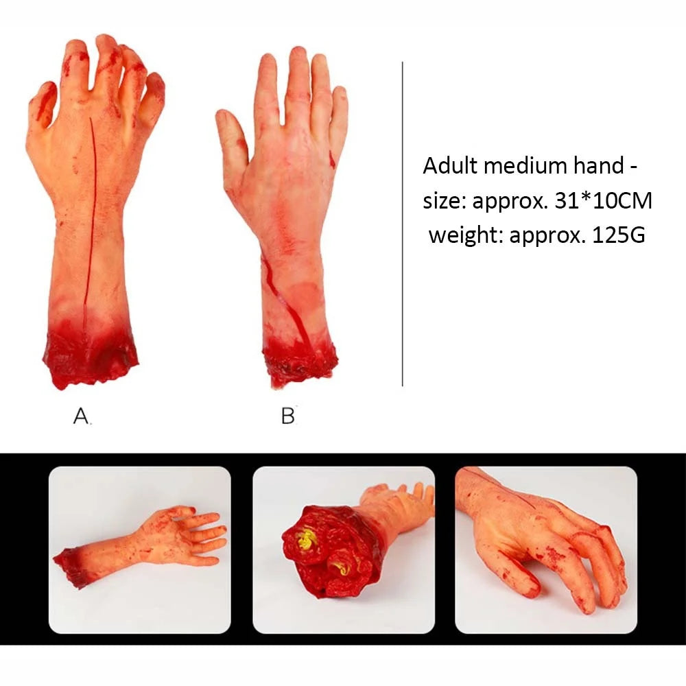 Halloween Prop Bloody Scary Fake Organ Human Brain Body Parts Fake Hand Finger Leg Foot Brain Heart Party Accessories